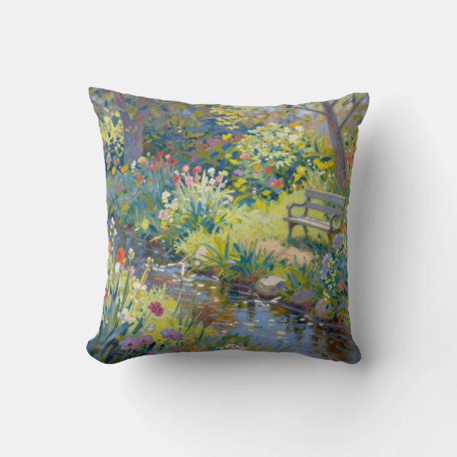 Sommerbach Blumen  Kissen (Vorderseite)