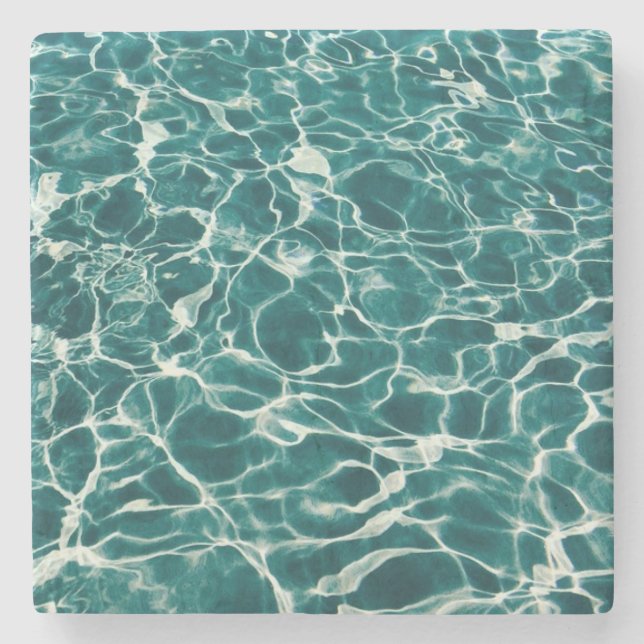 Sommerbecken Wasseraqua-Reflexionen Steinuntersetzer (Vorderseite)