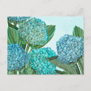 Sommerblaue Hortensienbouquet Postkarte