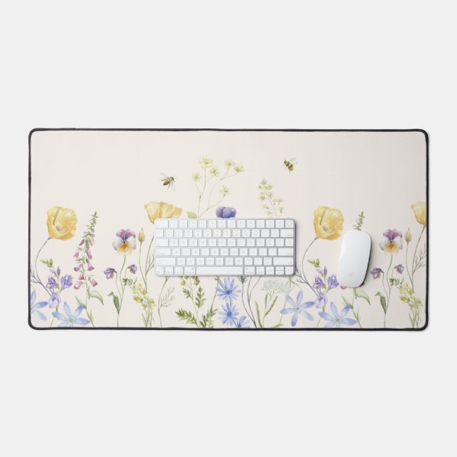 Sommerblicke, Wildblumen, Aquarell Schreibtischunterlage (Tastatur & Maus)