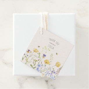 Sommerblicke, Wildblumen, rustikal, Aquarell, Geschenkanhänger