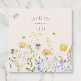 Sommerblicke, Wildblumen, rustikal, Aquarell, Geschenkanhänger