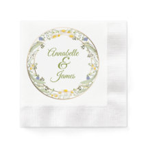 Sommerblumen Hochzeit Geprägte Servietten