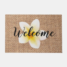 Sommerblumendesign Burlap Urlaub Ehefrau willkomme