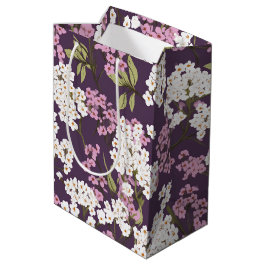 Sommerblüten auf Lila Mittlere Geschenktüte