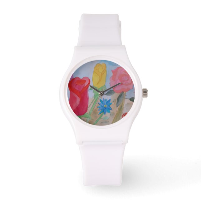 Sommerblütengarten Armbanduhr (Vorderseite)