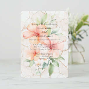 Sommerbrise Hibiskus Blumen Hochzeit Einladung