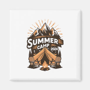 Sommercamp 2024 Sommer Camping Urlaub Matching  Magnet