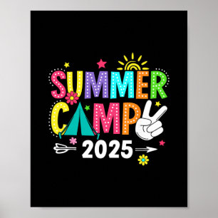 Sommercamp 2025 Camping Lagerfeuer Sommerferien Poster