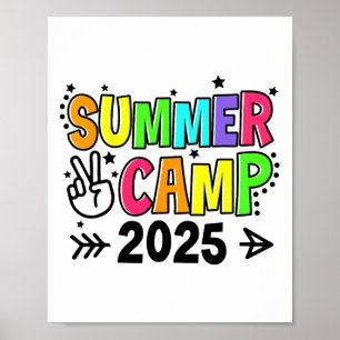 Sommercamp 2025 Camping Lagerfeuer Sommerferien Poster