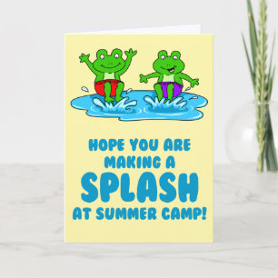 Sommercamp Frosch Splash Pun Karte