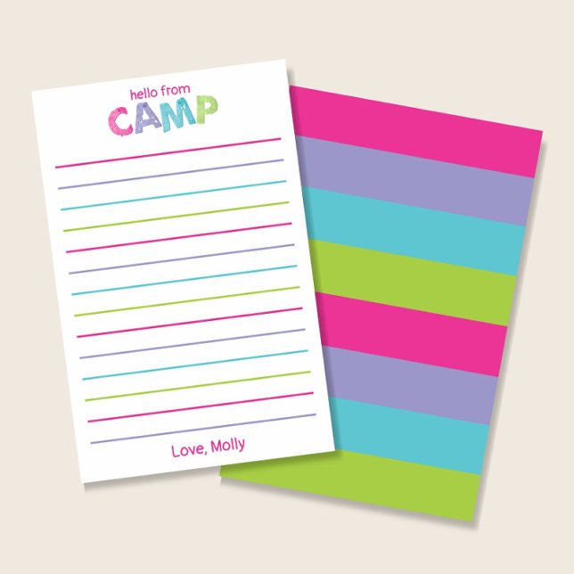 Sommercamp Rustikalisches Holz Rosa Mädchen-Brief- (Von Creator hochgeladen)