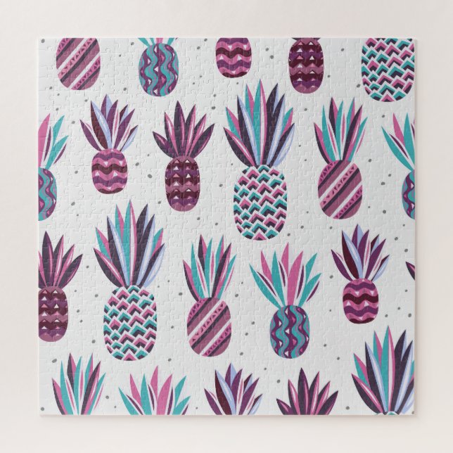 Sommercamps: Ananas Muster, farbenfrohe Punkte (Vertikal)