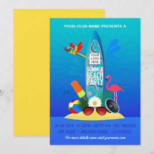 Sommerclub-Strandparty-Logo-Einladung Einladung