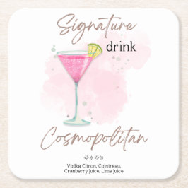 Sommercocktail in Watercolor Rechteckiger Pappuntersetzer
