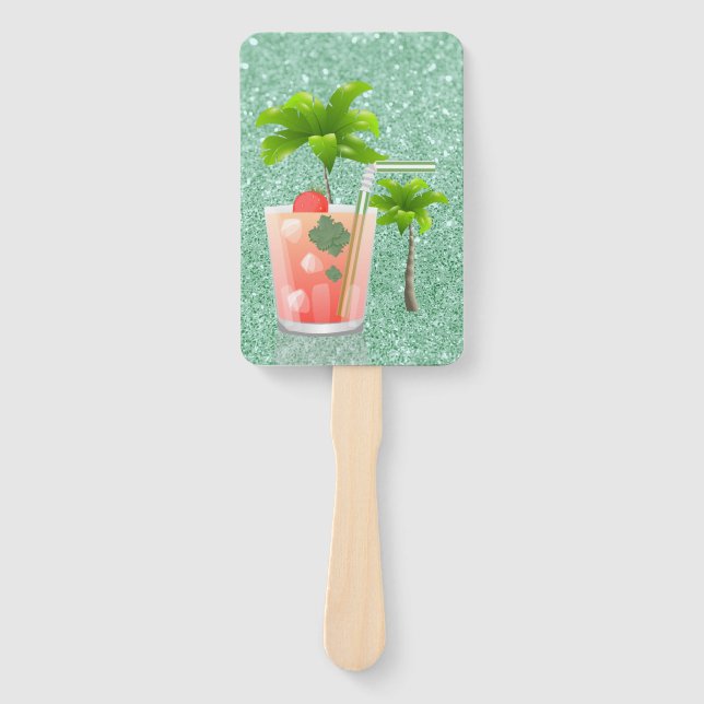 Sommercocktail unter den Palmen Fächer (Vorderseite)