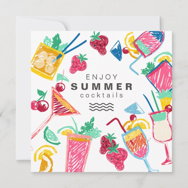 Sommercocktails Einladungen (Vorderseite)