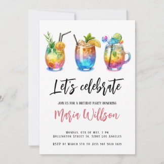 Sommercocktails Geburtstagsparty Einladung