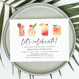 Sommercocktails Geburtstagsparty Einladung