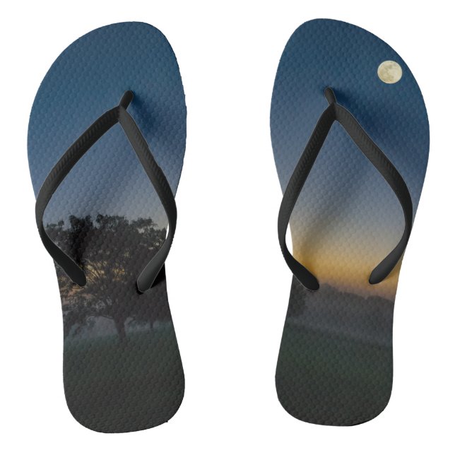 Sommerdämmerung mit Mond Flip Flops (Fußbett)