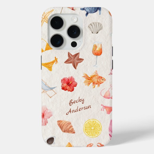 Sommerdesign von Dingen am Strand Case-Mate iPhone Hülle (Rückseite)