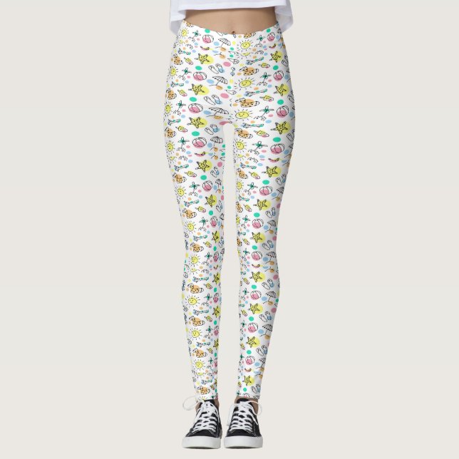 Sommerdoodmuster Leggings (Vorderseite)