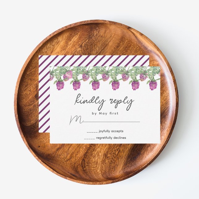 Sommerduschelblumenhochzeit RSVP Karte (Summer Jungle Watercolour Floral Wedding Supplies)