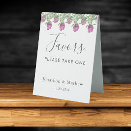 Sommerduschelblumenhochzeit Tischaufsteller