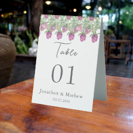 Sommerduschelblumenhochzeit Tischaufsteller