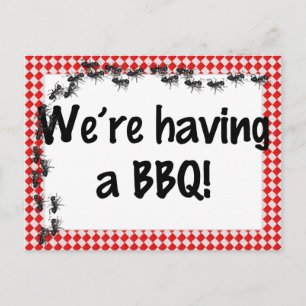 Sommereinladung zu einer GRILLEN Einladungspostkarte