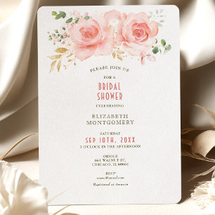 Sommereinladungen für das Gold & Blush Brautparty Einladung