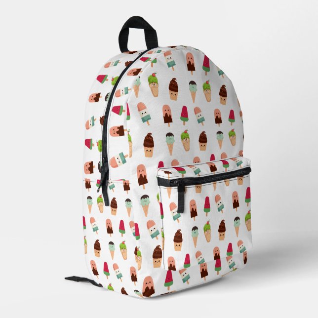 Sommereis Bedruckter Rucksack (Rückseitige Ecke links)