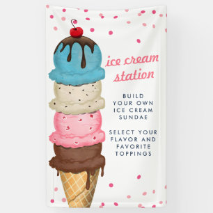 Sommereis Creme Modernes Brautparty Banner