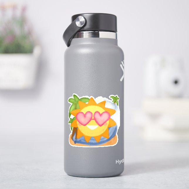 Sommererholsame Urlaubssonne Aufkleber (HydroFlask)