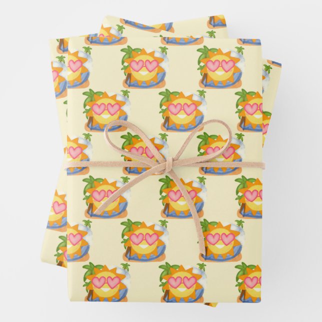 Sommererholsame Urlaubssonne Geschenkpapier Set (Beispiel)