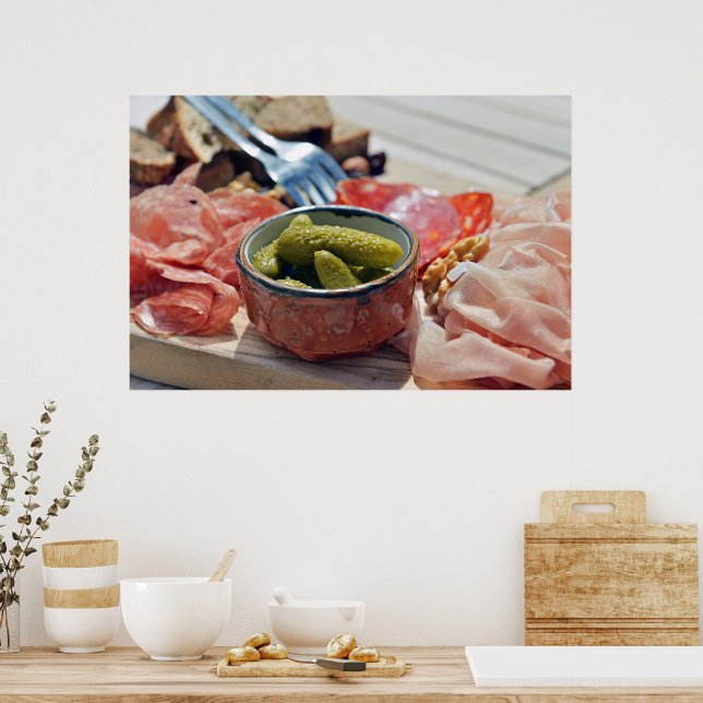 Sommeressen mit Aufschnitt Poster (Küche)