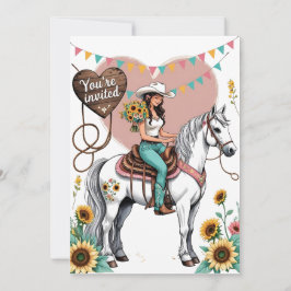 Sommerfahrt ins Unendliche – Cowgirl-Hochzeitsglüc Einladung