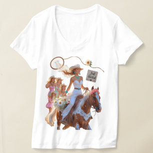 Sommerfahrt ins Unendliche – Cowgirl-Hochzeitsglüc T-Shirt