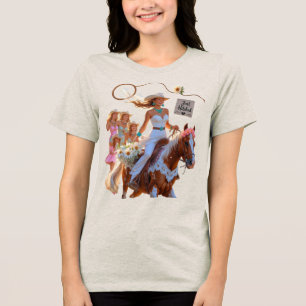 Sommerfahrt ins Unendliche – Cowgirl-Hochzeitsglüc Tri-Blend Shirt