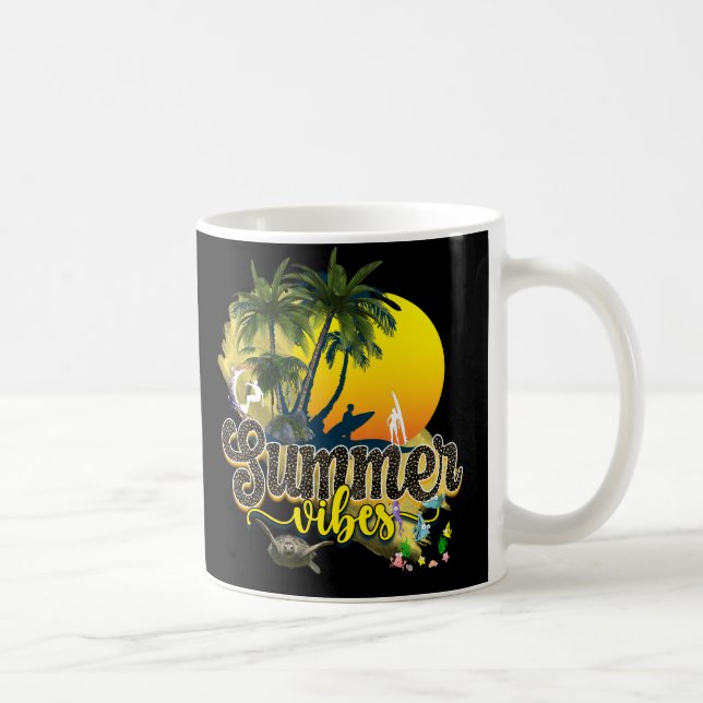 Sommerfamilie Moderner Urlaub Kaffeetasse (Rechts)