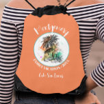 Sommerfamilienurlaub Orange Sportbeutel<br><div class="desc">Eine stilvolle Reißverschlusstasche enthält eine Sommerferienanleitung auf orangefarbenem Hintergrund, Ihren Familiennamen und das Jahr in schicker Schrift. Perfekte Taschen zu Sachen mit lustigen Sachen für jeden in Ihrem Urlaub.</div>