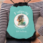 SommerFamilienurlaub Türkis Sportbeutel<br><div class="desc">Eine stilvolle Zugsaitentasche bietet eine Sommerferienanleitung auf türkisfarbenem Hintergrund, Ihren Familiennamen und das Jahr in schicker Schrift. Perfekte Taschen zu Sachen mit lustigen Sachen für jeden in Ihrem Urlaub.</div>
