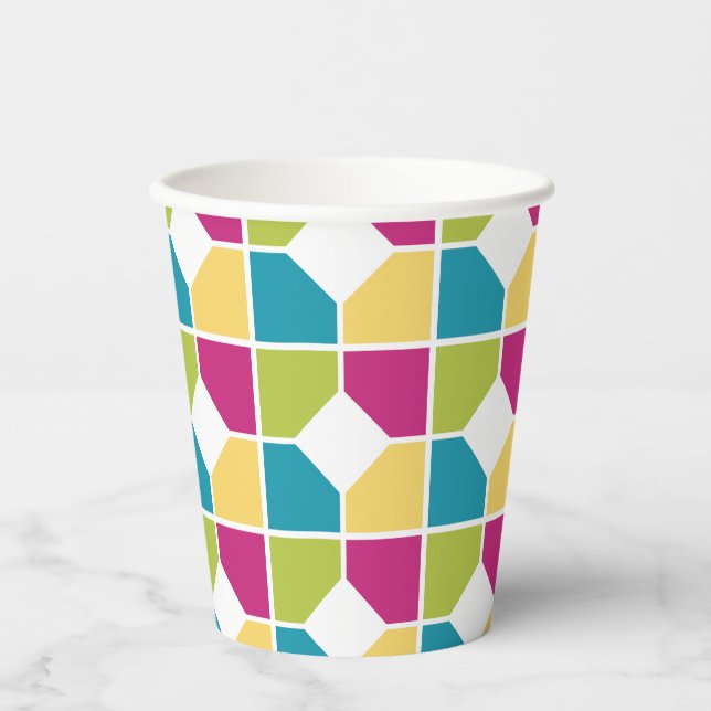 SOMMERFARBEN | Geometrisch Pappbecher (Vorderseite)