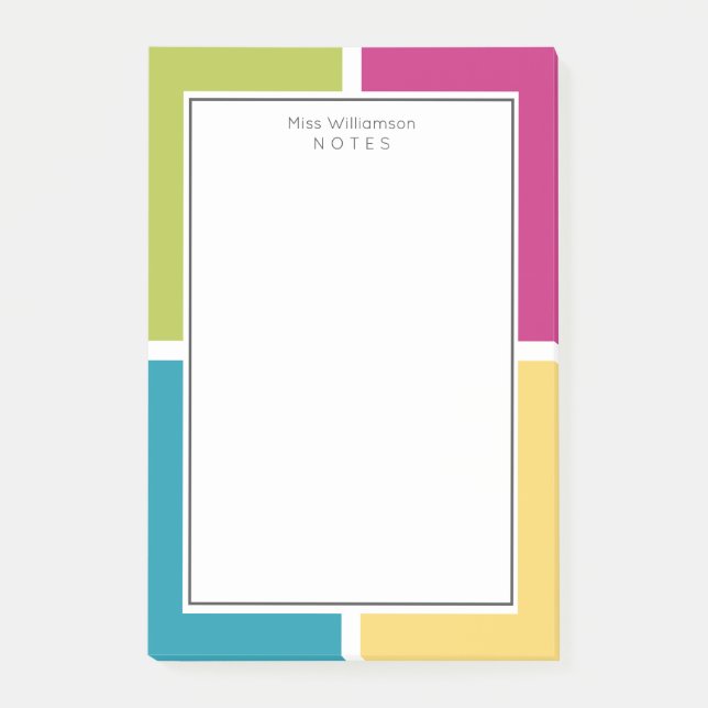 SOMMERFARBEN Quadranten Fakultativer Text Post-it Klebezettel (Vorderseite)
