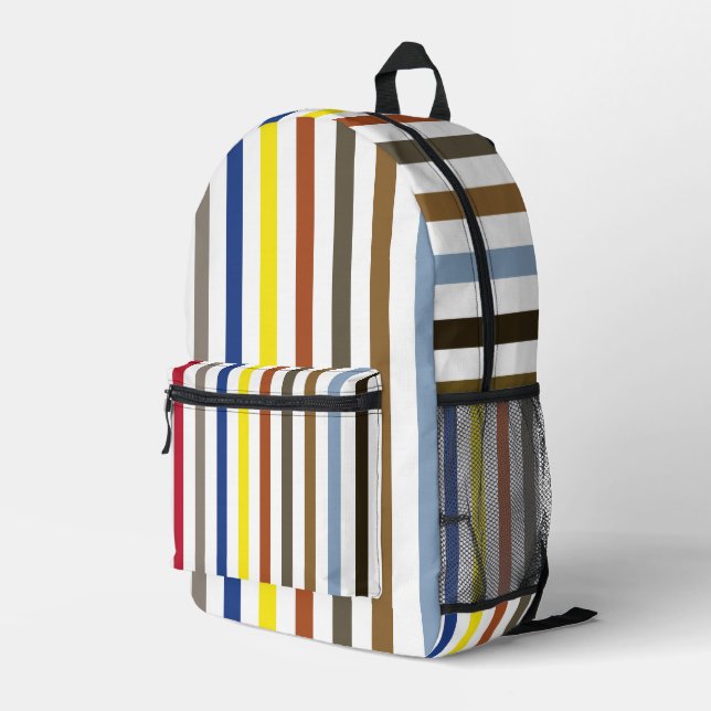 Sommerfarbene Streifen Bedruckter Rucksack (Rückseitige Ecke Rechts)
