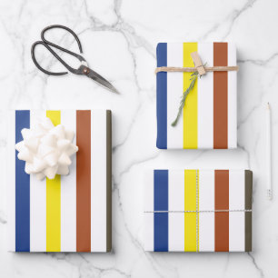 Sommerfarbene Streifen Geschenkpapier Set