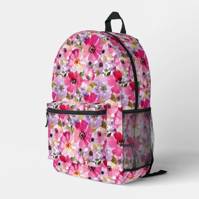 Sommerfarbenflora-Muster Bedruckter Rucksack (Rückseitige Ecke Rechts)