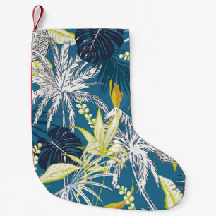 Sommerfarbige tropische Waldblätter und Früchte Kleiner Weihnachtsstrumpf