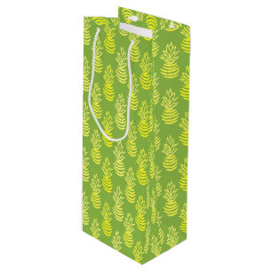 Sommerfarbiges Ananas-Fruchtgrün Geschenktüte Für Weinflaschen