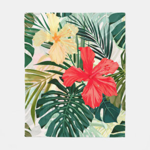 Sommerfarbiges hawaiianisches nahtloses Muster mit Fleecedecke